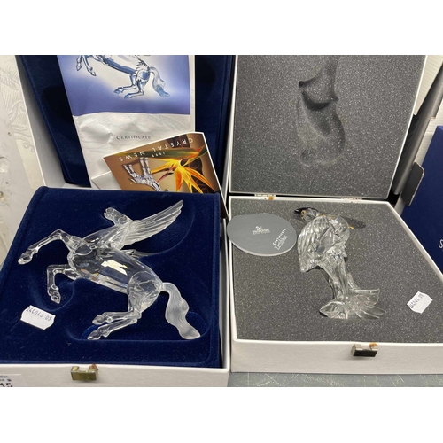 215 - Swarovski Crystal: 'Pegasus' 1998 and 'Silver Heron' 2007, with certificates, both boxed.... 