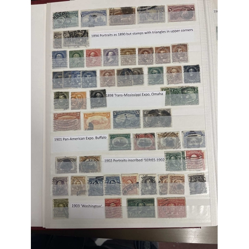 258 - Stamps: USA two stock books containing hundreds of stamps from 1851-1990s including SG3, 4, and 6 al... 