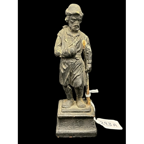 293a - Sculptures: Small plaster Maquette of a wounded soldier c1890-1900 with an inscription 'Wounded sold... 