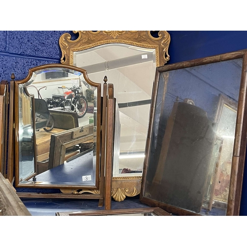 3 - Mirrors: Georgian style bevel edged dressing table mirror plus one other. (3)