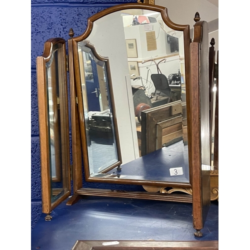 3 - Mirrors: Georgian style bevel edged dressing table mirror plus one other. (3)