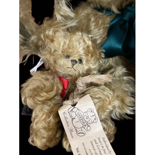 327 - Toys: British handmade long hair teddy bear Felix. Highfolk long hair bear and miniature Highfolk be... 