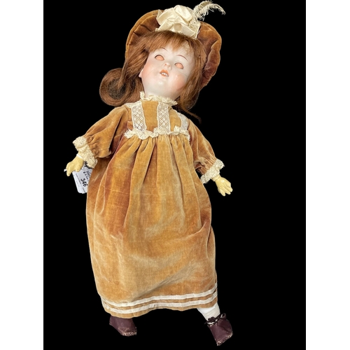 346 - Dolls: American made by Strobel & Wilken Co, Cincinnati, Ohio c1910, bisque socket head, weighte... 