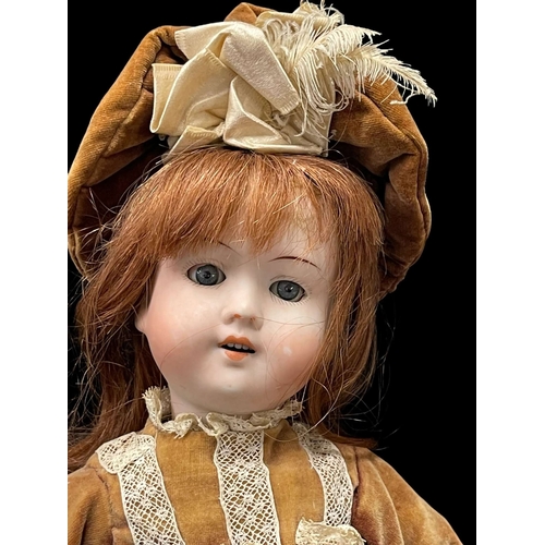 346 - Dolls: American made by Strobel & Wilken Co, Cincinnati, Ohio c1910, bisque socket head, weighte... 