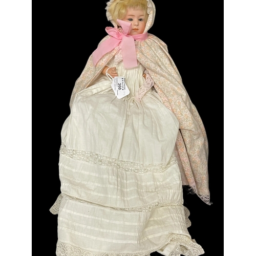 360 - Dolls: Late 19th cent. 'Betsy' German bisque head, composition body, hand repair. 12ins.... 