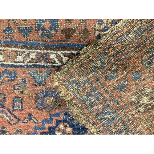 37 - Rugs & Carpets: 19th cent. Hand-knotted Persian rug with three central medallions, geometric pattern... 