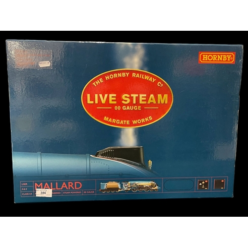 386 - Toys & Games: Model railways Hornby R1041 Mallard Live Steam Train Set containing 4-6-2 LNER blue A4... 