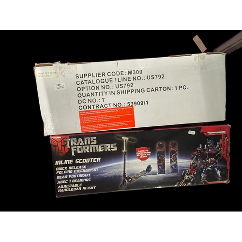 404 - Toys & Games: Ben 10 scooter with secret compartment, a Transformers scooter, both height adjustable... 