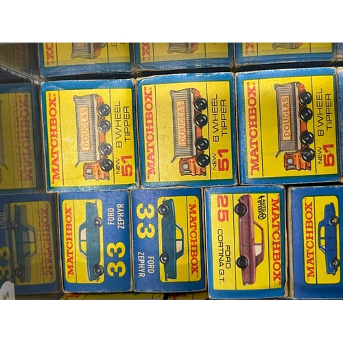 409 - Toys: Jersey Matchbox diecasts Douglas 8 Wheeler No. 51 x 3, Jeep Pick Up No. 71 x 2, Ford Corsair N... 