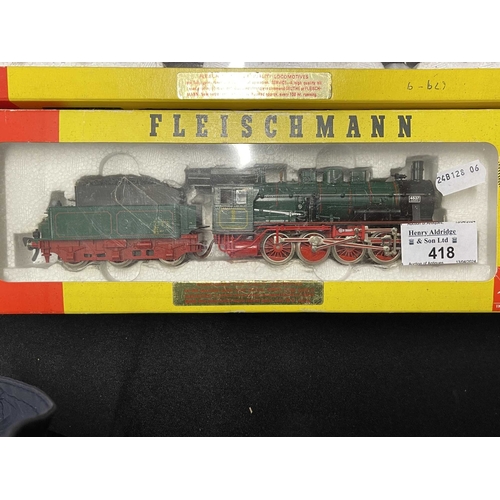 418 - Model Railways: OO/HO gauge Fleischmann International Locomotives 4177 DB 2-10-0 Steam Loco 051628-6... 