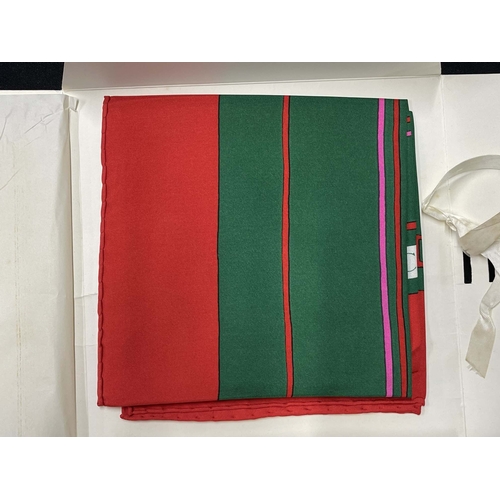 424 - Fashion: Christian Dior silk scarf c1980 in very good condition with original flat card box, printed... 