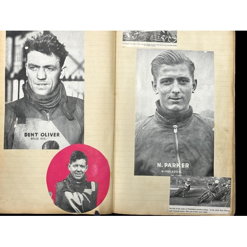 425 - Social History: 1949 Speed Way Scrapbook cuttings, programmes, including England v Australia 1949, B... 