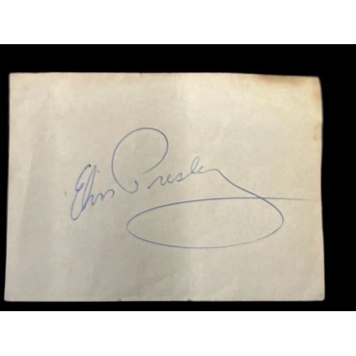 427 - Autographs: Elvis Presley autograph in blue ink on paper, received by the vendor in the 1960s.... 