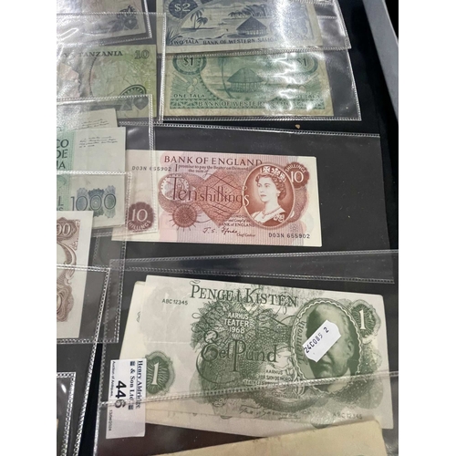 446 - Banknotes: Ghana 5 Cedis, Greece 5000 Drachmas, Guinea Bissau 5000 Pesos, Indonesian 1, 5, and 10 Ce... 