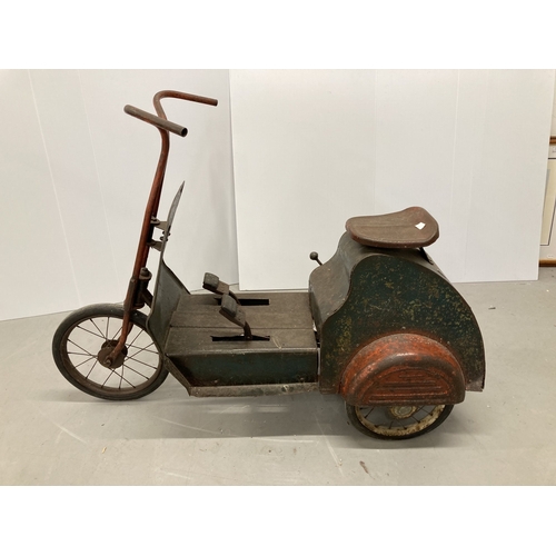 46 - Toys: 1940s/50s child's tinplate 'Transad Flyabout' pedal driven tricycle.