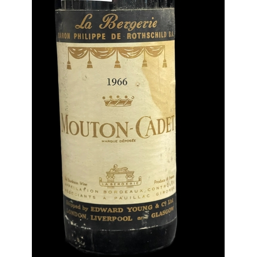 474 - Wines: Mouton-Cadet 1966 (Baron Philippe de Rothschild S.A.) with paper labels and seals.... 