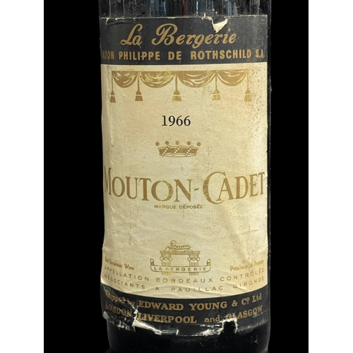 475 - Wines: Mouton-Cadet 1966 (Baron Philippe de Rothschild S.A.) with paper labels and seals.... 