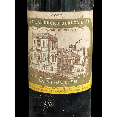 478 - Wines: Saint-Julien 1990 Chateau Ducra-Beaucaillou Grand Cru Classe de Medoc, completer paper labels... 