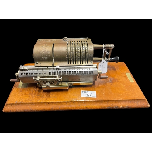 486 - Scientific Instruments: Scientific Guys 'Britannic' calculating machine c1920 serial number 2A/81 91... 