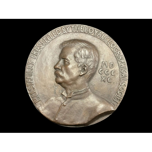 554 - Medals/Exploration: Medals/Exploration: Royal Geographical Society Medal by Elinor Hallé. 1890. Bron... 