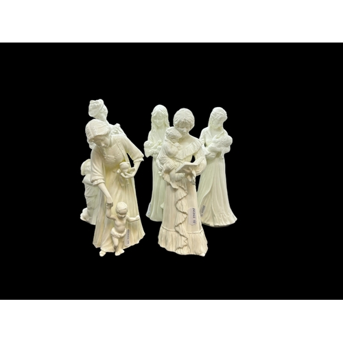 586 - Ceramics: Royal Doulton figurines 'The Christening', 'First Steps', 'Once Upon A Time', 'Sweet Dream... 