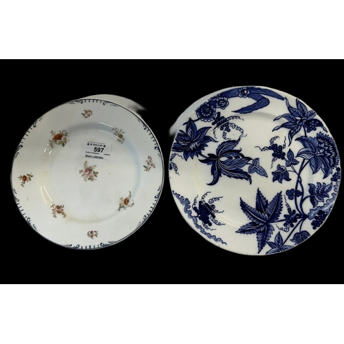 597 - Royal Household: Her Majesty Queen Victoria Royal Household Service c1880 Coalport blue and white si... 