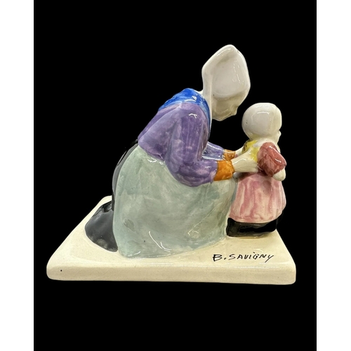 626 - Ceramics: Quimper B. Savigny woman and child signed to base.