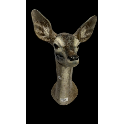 627 - Ceramics: Lladro porcelain bust of a fawn, blue stamped Lladro to the base. 44cm.