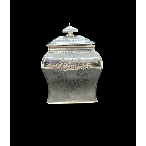 691 - Hallmarked Silver: Hallmarked Silver: Victorian Bombe Shaped tea caddy, Lambert & Co. London 188... 