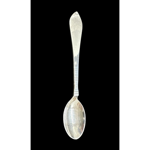 717 - Danish Silver: Georg Jensen six coffee spoons. Marked and signed sterling. 60g.