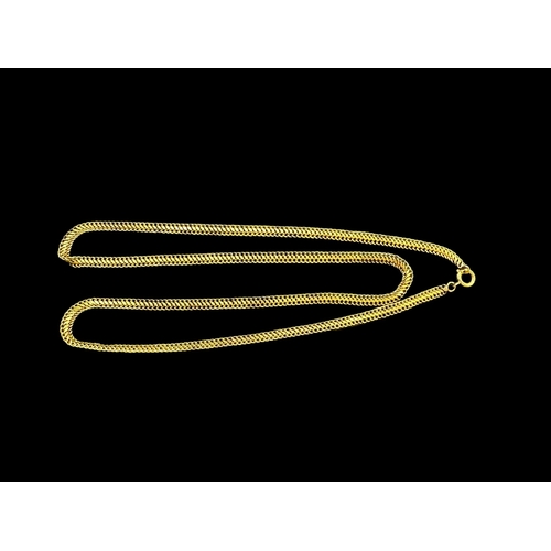 801 - Jewellery: Yellow metal snake effect necklace with bolt clasp, indistinctly marked, tests as 18ct. 1... 