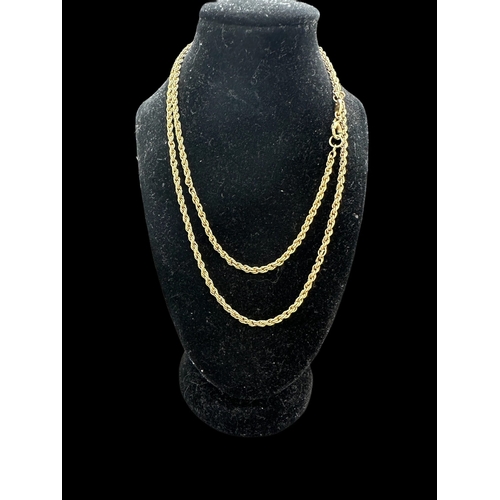 804 - Hallmarked Jewellery: 9ct gold rope twist necklace, 61cm, marked 9ct and tests as such. 12.5g.... 