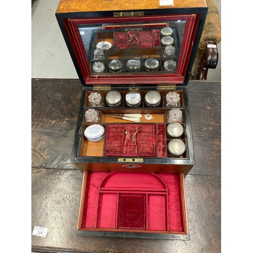 127 - Luggage & Travel: Ladies travelling box with fitted later interior (1 glass bottle A/F), plus th... 