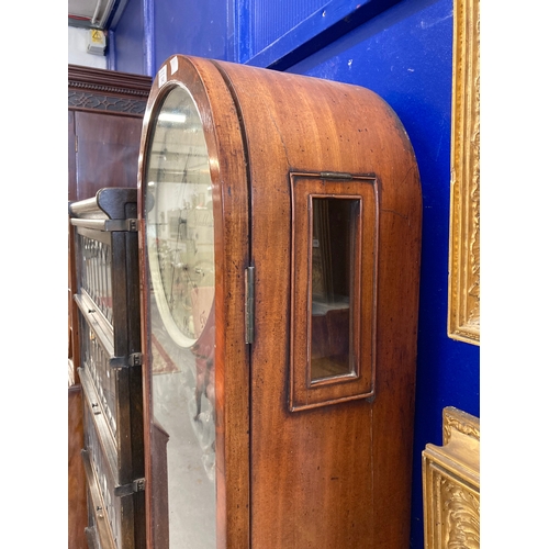 143 - Late 19th/early 20th century mahogany regulator, 12ins. silvered dial with Charles Schonhardt, Black... 