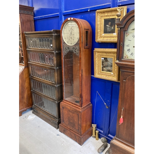 143 - Late 19th/early 20th century mahogany regulator, 12ins. silvered dial with Charles Schonhardt, Black... 