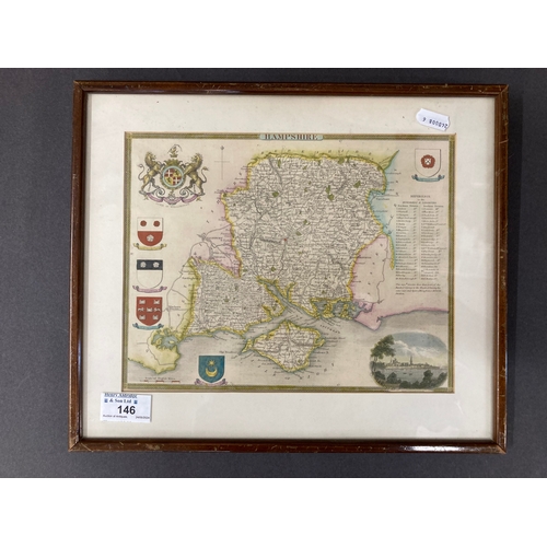 146 - Thomas Gardner 1720 map of 'Carmarthen to Aberistwith' 10¾ins. x 7¼ins. J. Archer 1840 'Glamorganshi... 