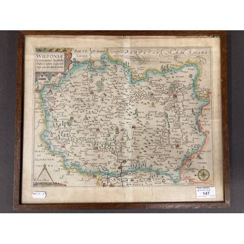 147 - 17th-century maps including William Kip of Wiltshire, Huntington and Essex.