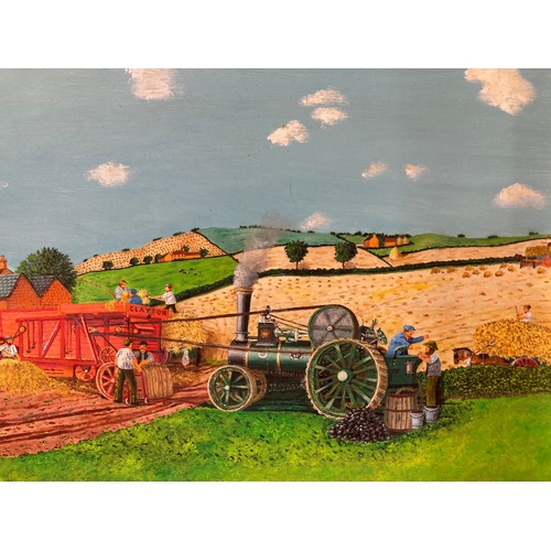 206 - Paintings: A W Chesher 1897 - 1972 Exhibited Jefferess Gallery London. Oil on Board 'traction Engine... 