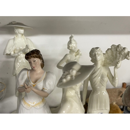 240 - Coalport figurines 'High Society', 'Grace', 'Lauren', 'Barbara', 'Vivien' and 'The Boy'. (6)