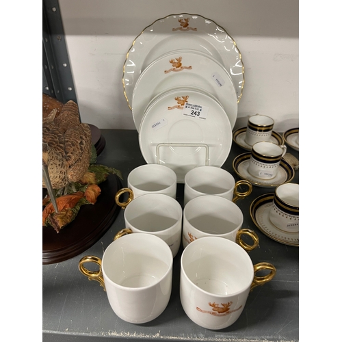 243 - Part tea set comprising six of each, cups, saucers and side plates together with a matching sandwich... 