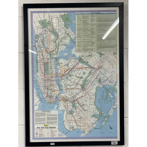 298 - Artwork: 1980's New York Subway map by Halstrom. framed and glazed. 87cm. x 60cm.