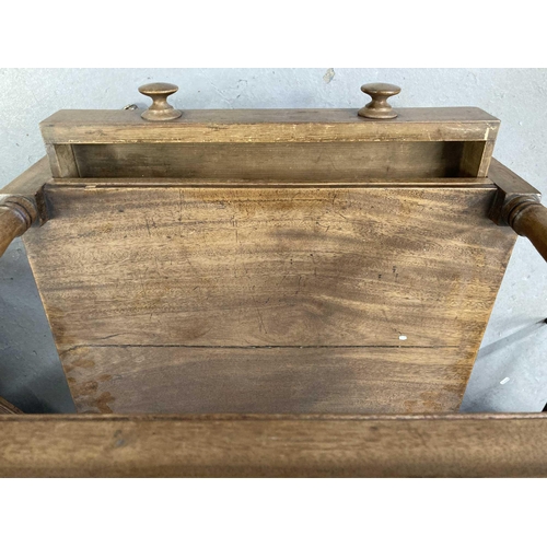105 - Furniture: 19th century oak washstand of delicate proportions with galleried back and single drawer ... 