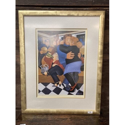 158 - Limited Edition Prints: Beryl Cook 'Shall We Dance' 262/650. With certificate of authenticity.
NB Th... 