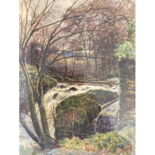 159 - Cyril Ward (1863-1935): Watercolours of waterfalls, signed and dated, 24cm x 35cm and 45cm x 28cm. P... 