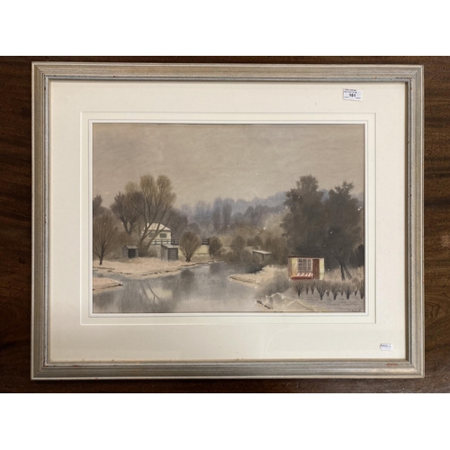 161 - Roland Vivian Pitchforth RA (1895-1982): Watercolour beach and yachts plus one other, 38cm x 56cm an... 