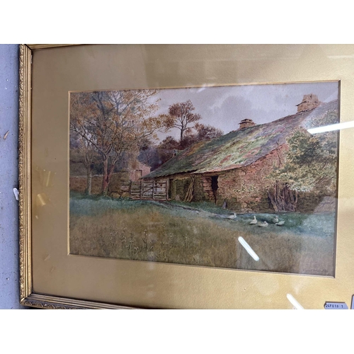 166 - Cyril Ward (1863-1935): Watercolours of a rustic scene, signed and dated, a pair. 35cm x 23cm.... 