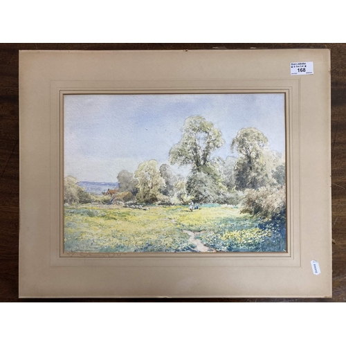 168 - Watercolour 'The Buttercup Bourton on the Water' signed lower left, provenance to reverse with label... 