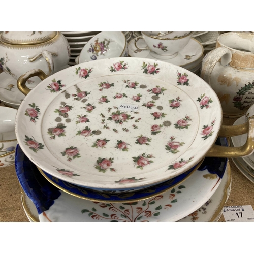 17 - Ceramics: 19th and 20th century pottery to include an English part dinner service, possibly Derby, d... 