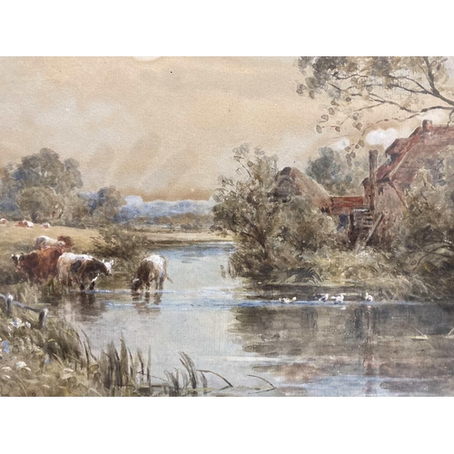 196 - Watercolours 'A View Near Pulborough' and 'Old Mill Near Winchester', both signed lower right and ti... 