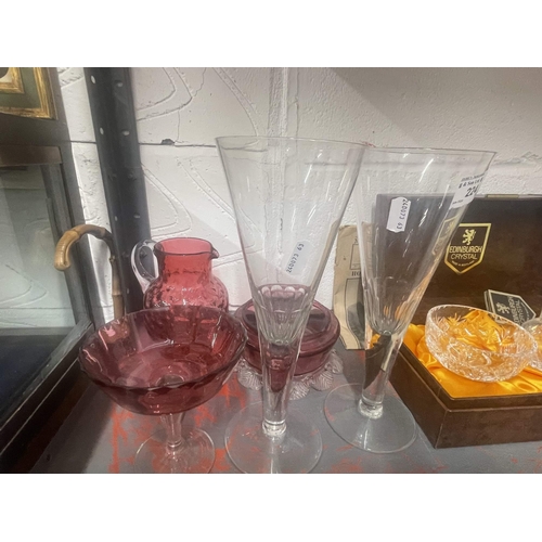 224 - Glassware: Pair of oversized late Victorian ale glasses, each with gadget marks to the underside, to... 